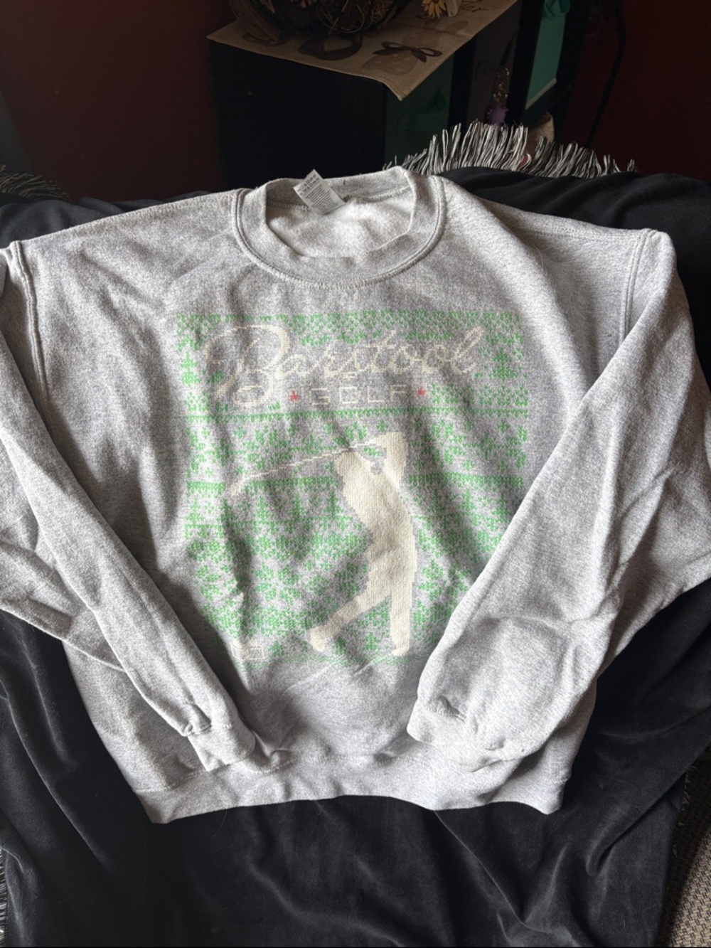 Gray Golf Graphic Crewneck Sweatshirt